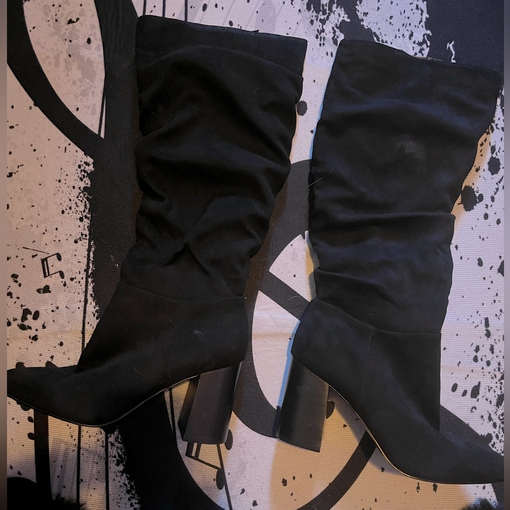 Carlos by Carlos Santana Black High Block Heel Boots